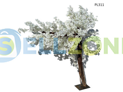 Μεγάλο καμπύλο τεχνητό δέντρο λευκό ιαπωνικό κεράσι για διακόσμηση 1,5 μέτρα - PL311